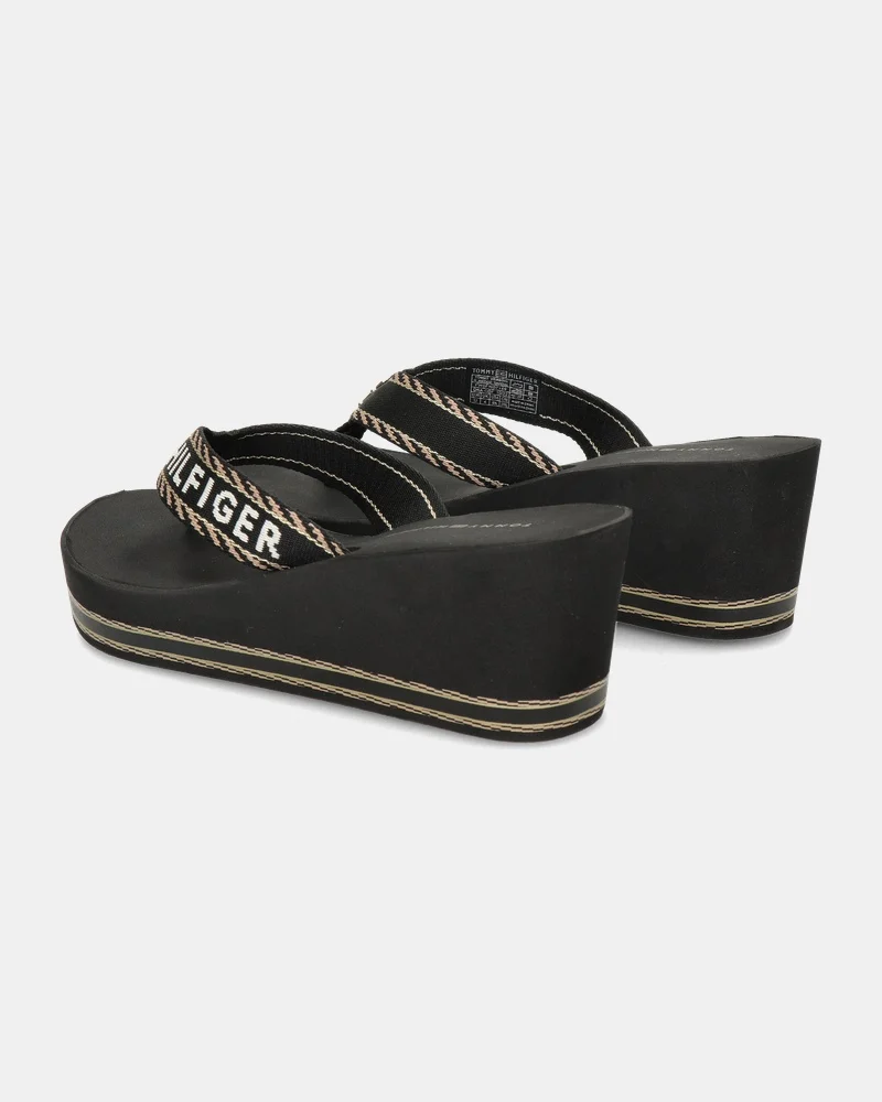 Tommy Hilfiger Sport Webbing Wedge Sleehak  - zwart