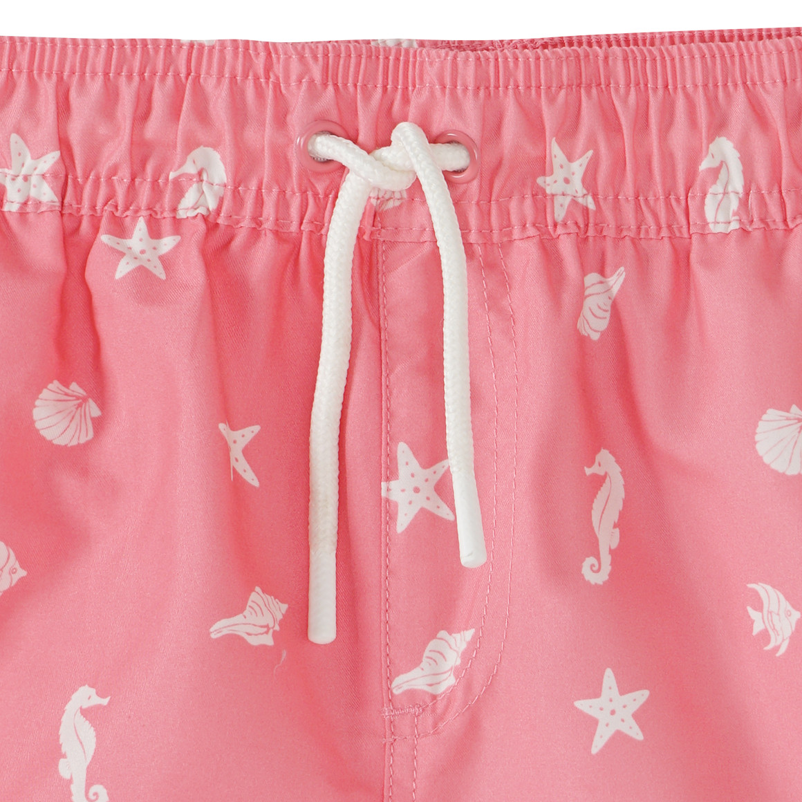 Famy Jungen Badeshorts mit Meeres-Motiven rosa / weiss