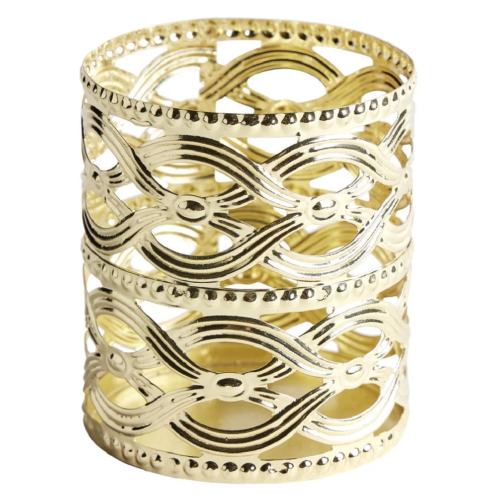 Bougeoir métal ajouré H.6,5 cm
