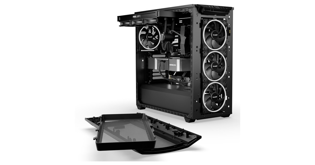 be quiet!SHADOW BASE 800 FX midi tower behuizing  (Zwart | 2x USB-A | 1x USB-C | RGB | Tempered Glass)
