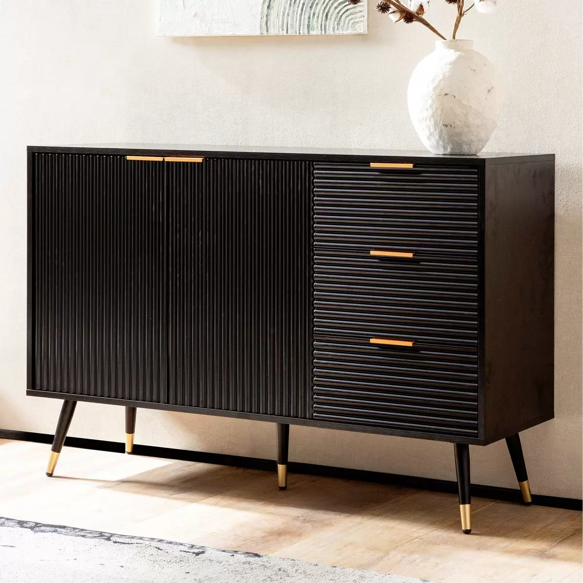 Sideboard Sesma gold,schwarz