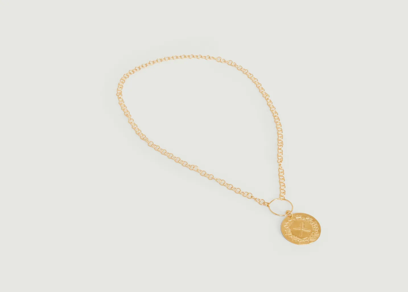 Collier vermeil médaille Lauriers S à personnaliser Par Coeur