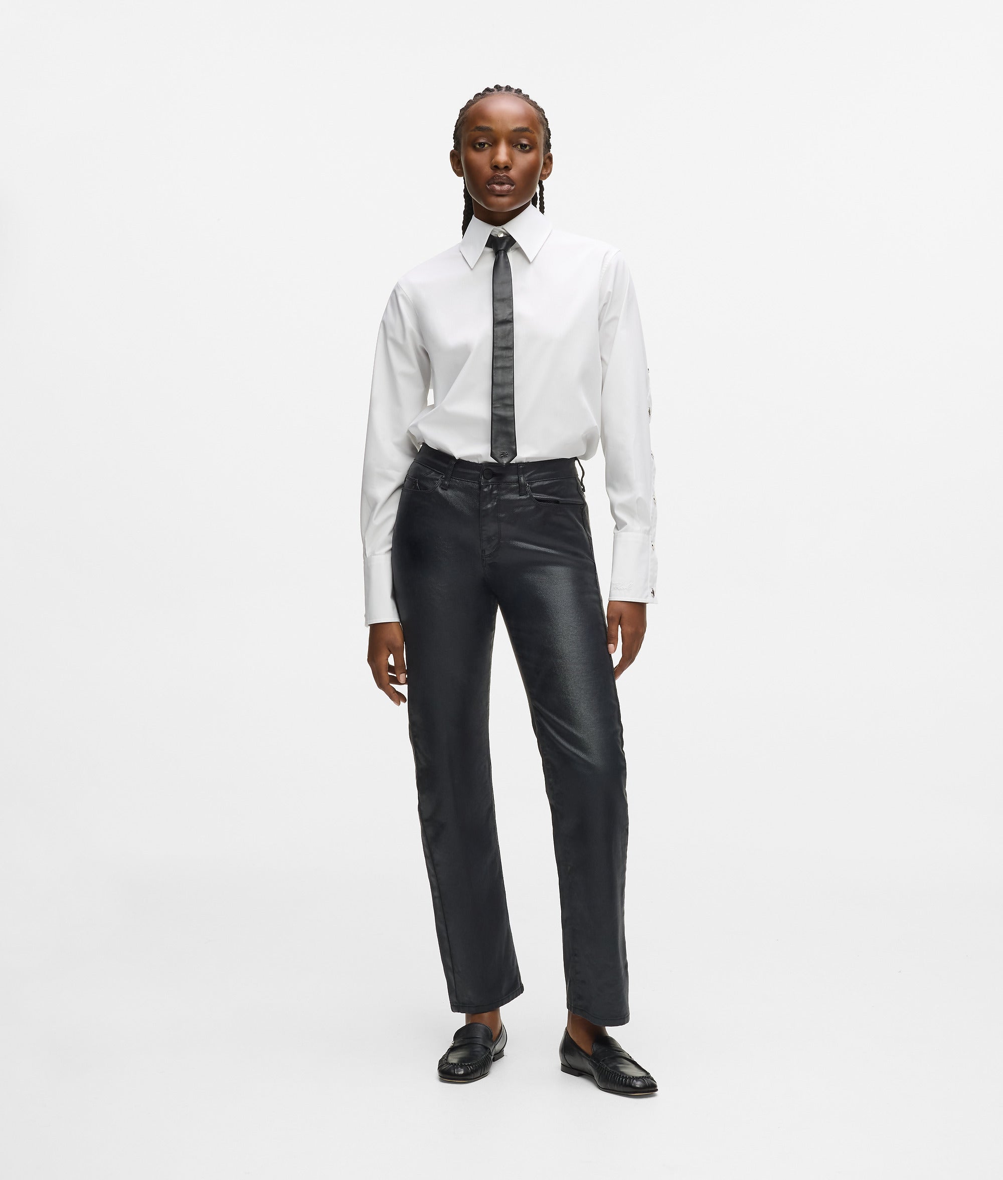 Gecoate rechte jeans