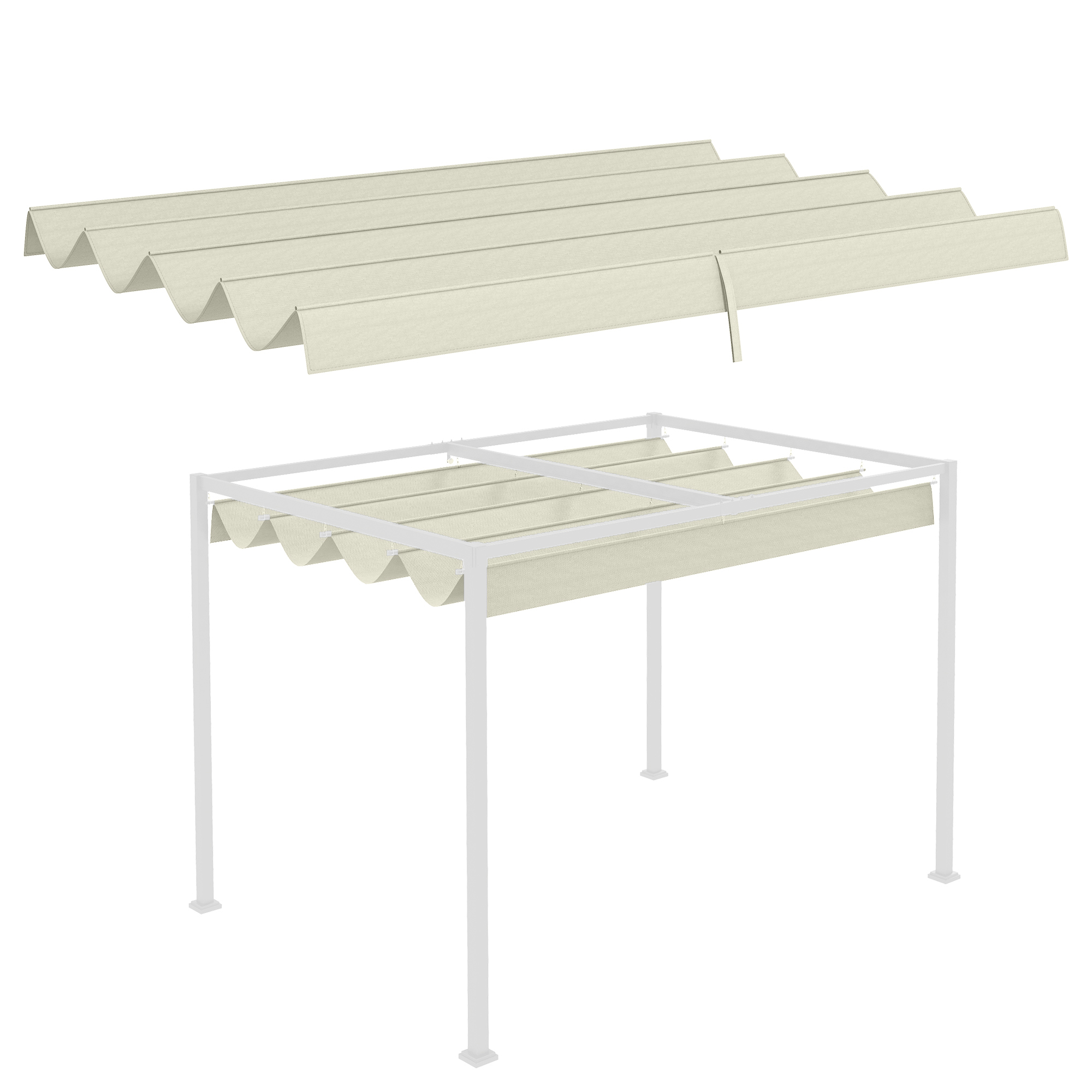 Cobertura de pérgola Outsunny Cream
