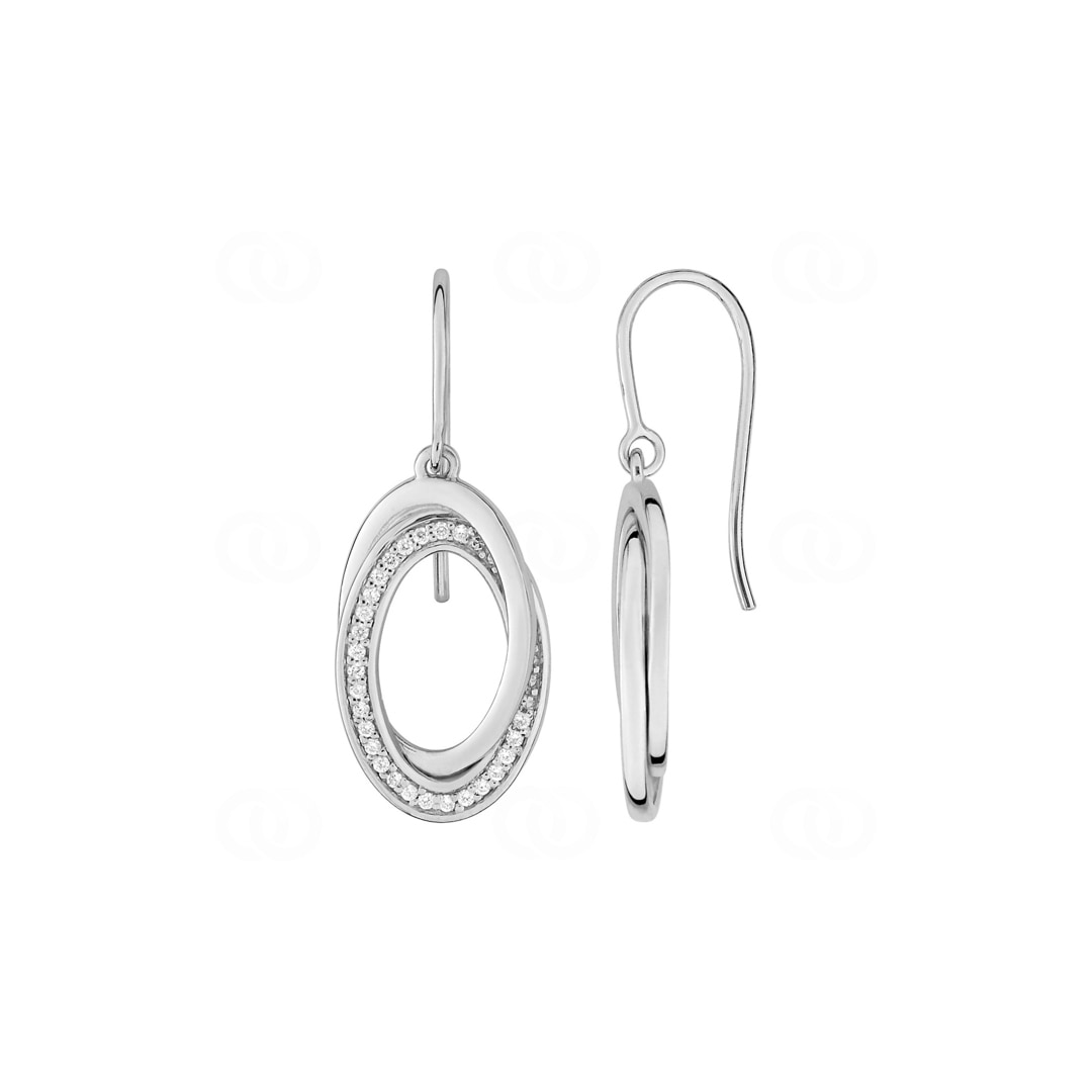 Ohrhänger 925 Silber rhodiniert mit Zirkonia