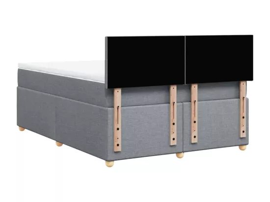 Sommier à lattes de lit avec matelas Gris clair 160x200cm Tissu