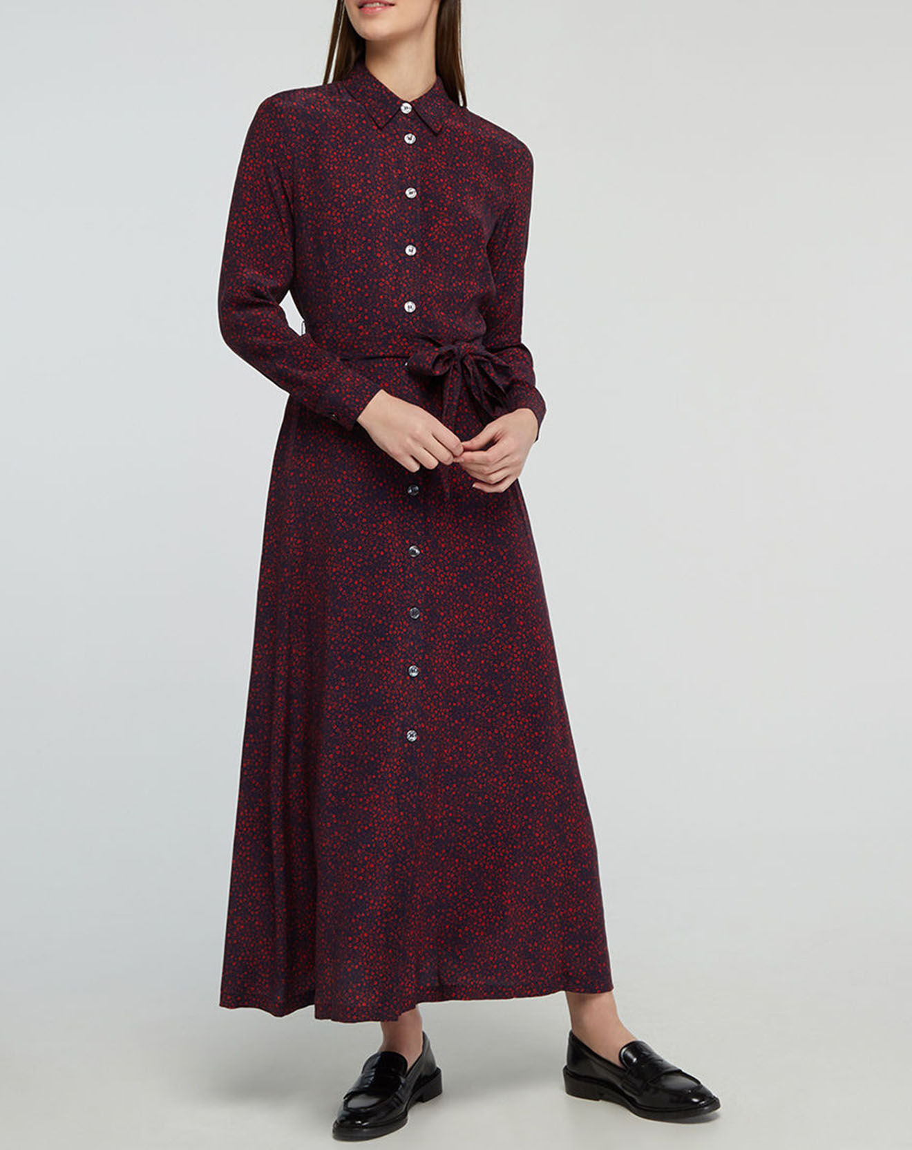 Tommy Hilfiger Robe chemise imprimée fleurs marine/rouge