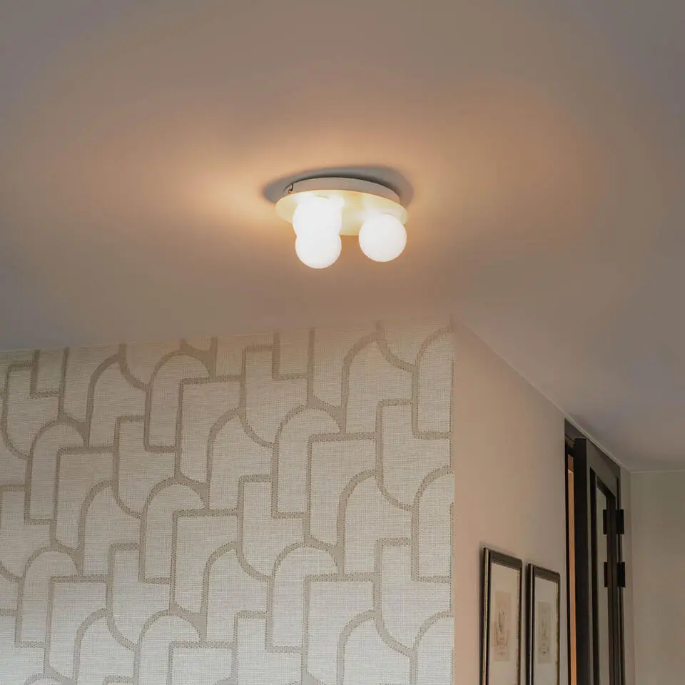 Qazqa plafondlampen buiten cederic wit g9