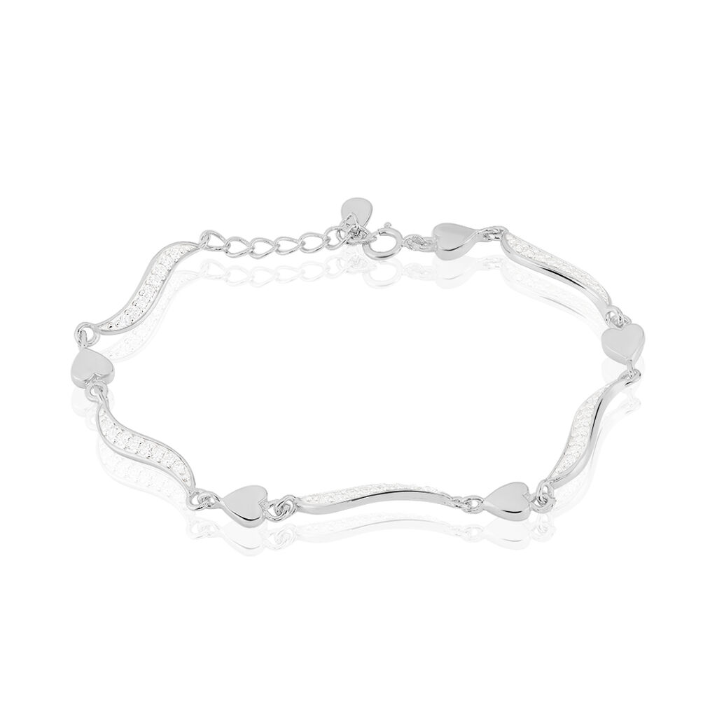 Bracelet Amor Argent Blanc Oxyde De Zirconium