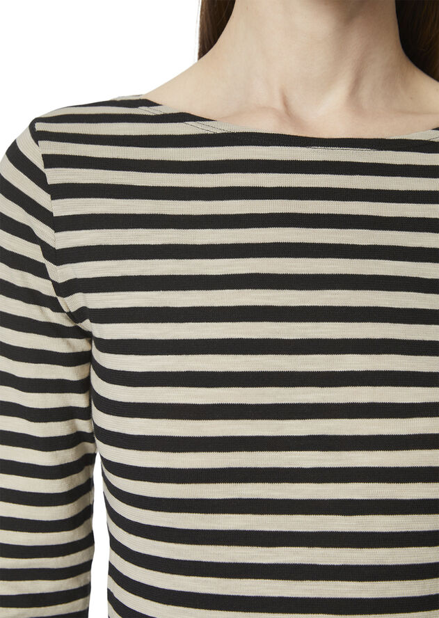 Marc O’Polo T-shirt, long sleeve, boat neck, st Multi/ black
