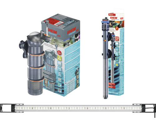 EHEIM Vivaline 180 aquariumcombinatie met LED-verlichting, verwarming, filter en grenenhouten kast