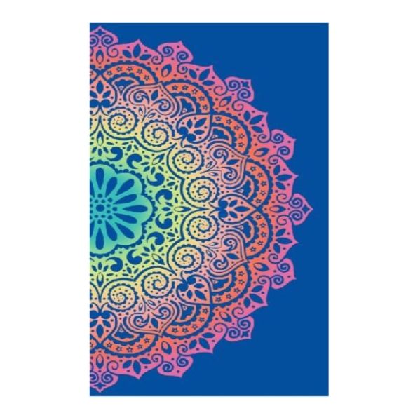 Toalha de Praia Microfibra Meia Mandala 180 x 100 cm