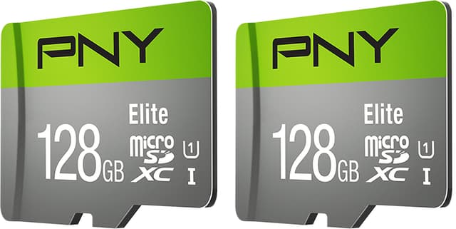 PNY Elite MicroSD kort 128GB (2-pak)