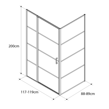 Allibert Loft Game douche 90x120x200cm zwart
