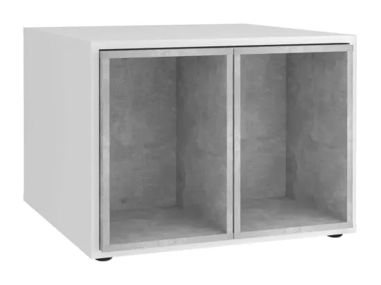 Table basse avec 2 tables d'appoint 67,5x67,5x50 cm Blanc et béton
