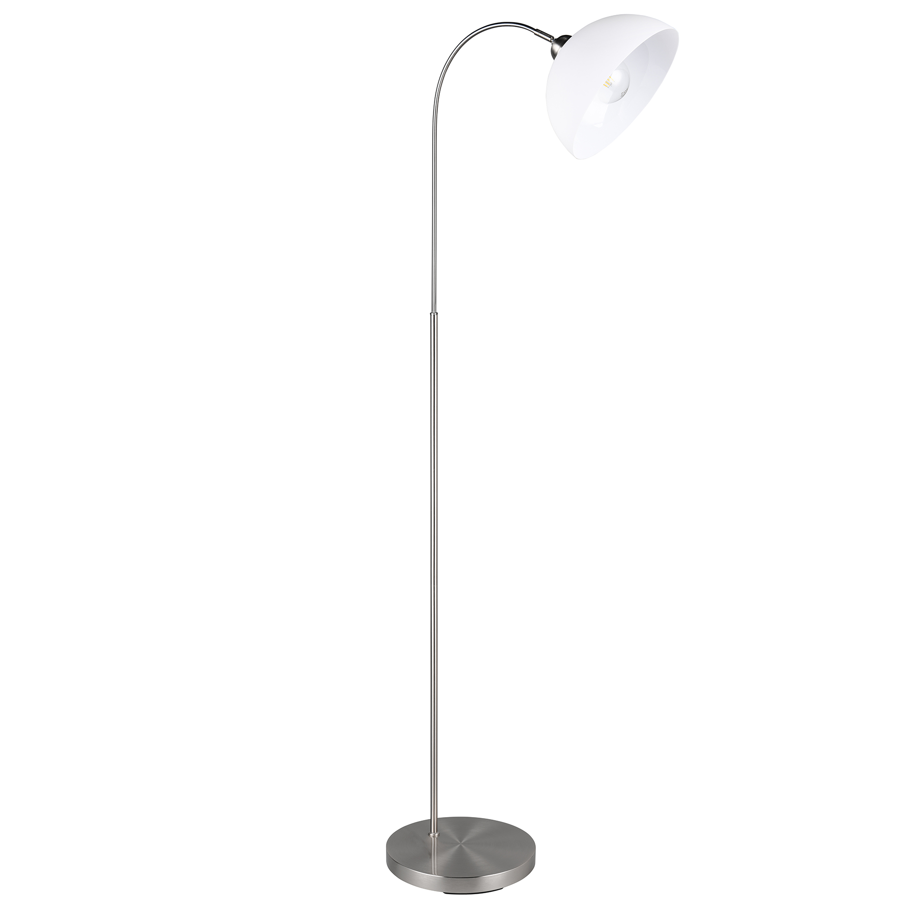 Stehleuchte - Nickel matt - weiß - 170 cm