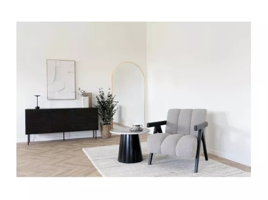 FLORENCE - Fauteuil design en tissu et bois noir