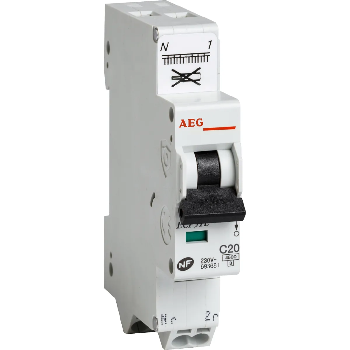AEG Disjoncteur PH/N 4,5KA 20A Type AC
