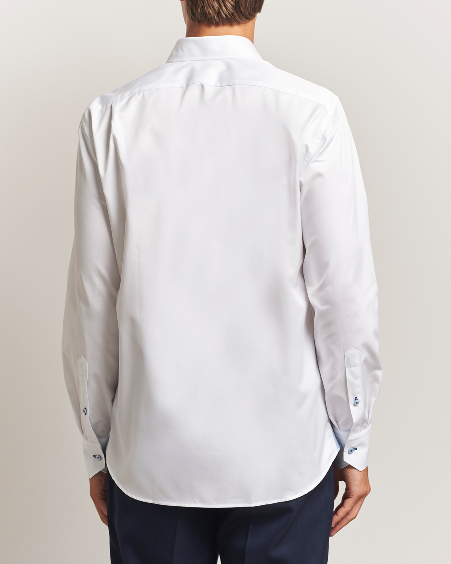Stenströms Regular Fit Contrast Cut Away Shirt White