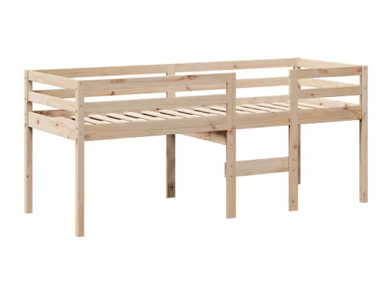 Lit haut sans matelas 90x190 cm bois de pin massif