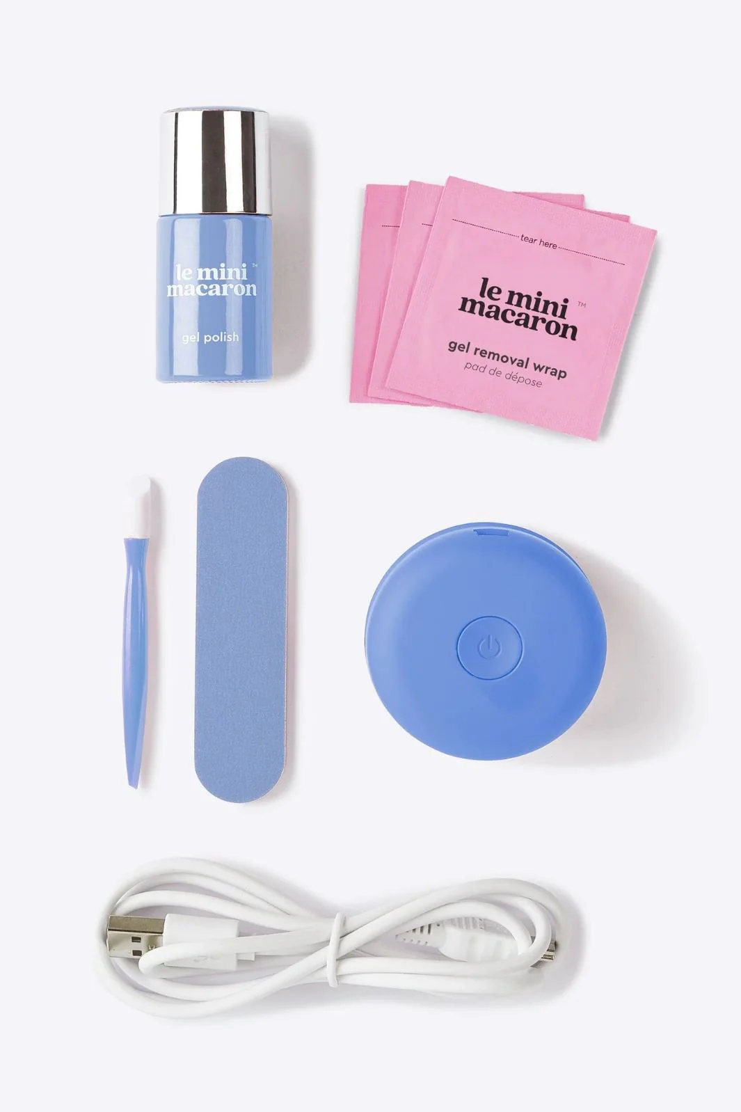 Le Mini Macaron Gel Manicure Kit fleur bleue