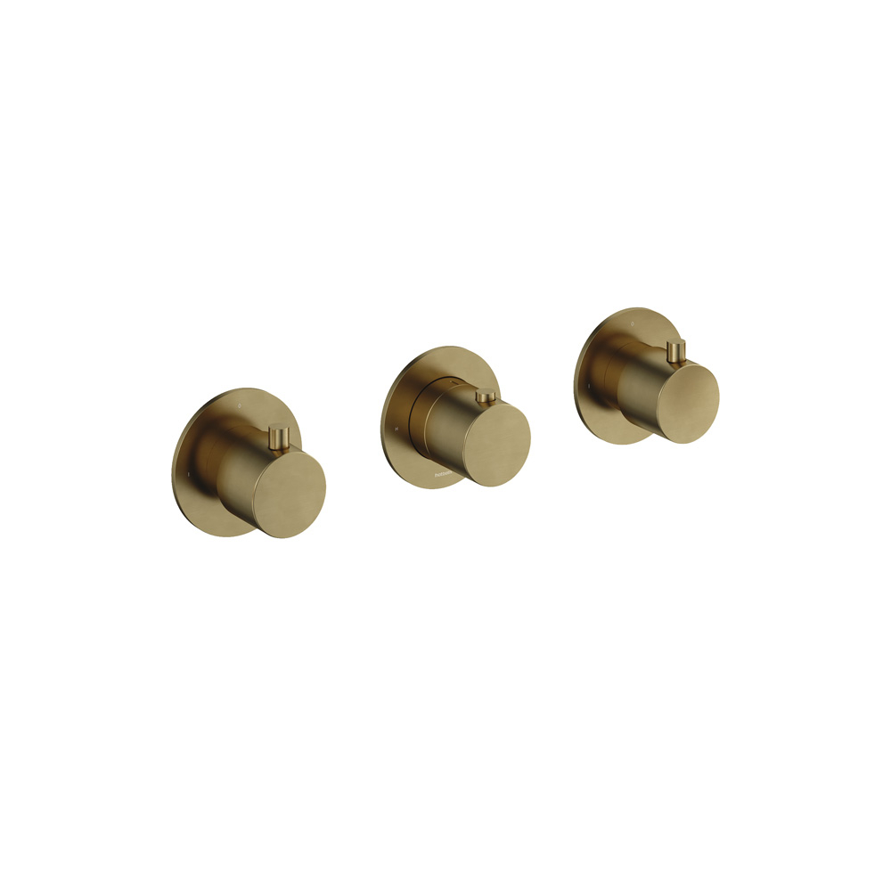 Hotbath Cobber afbouwdeel Inbouw Douche Thermostaat Horizontaal Geborsteld Messing CB7067