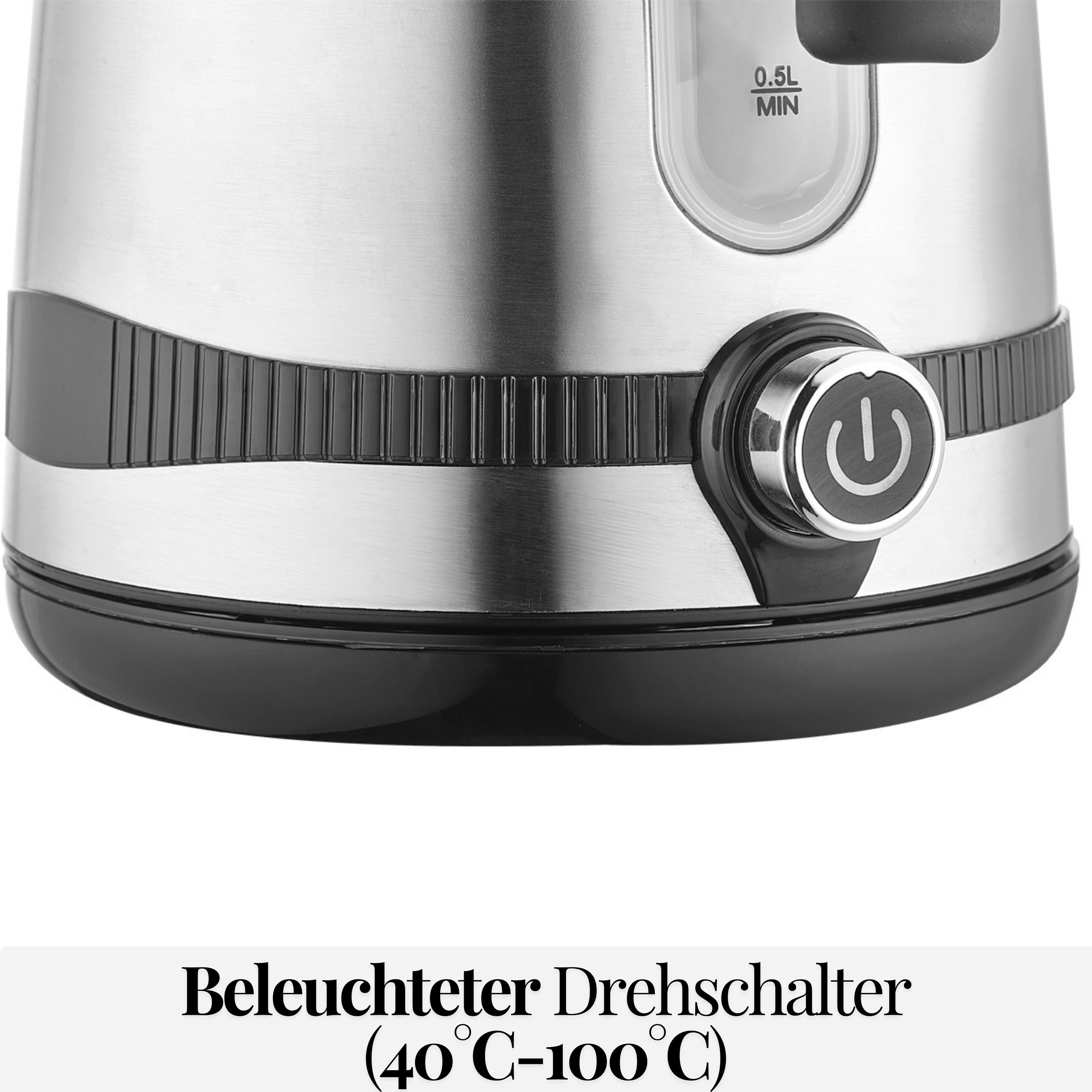 Zilan Edelstahl Wasserkocher 1.7L mit Temperatureinstellung 2200W