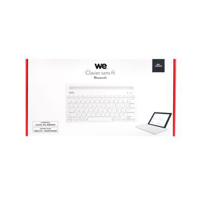 We - Clavier Bluetooth universel avec fonction support pour tablette/smartphone - blanc
