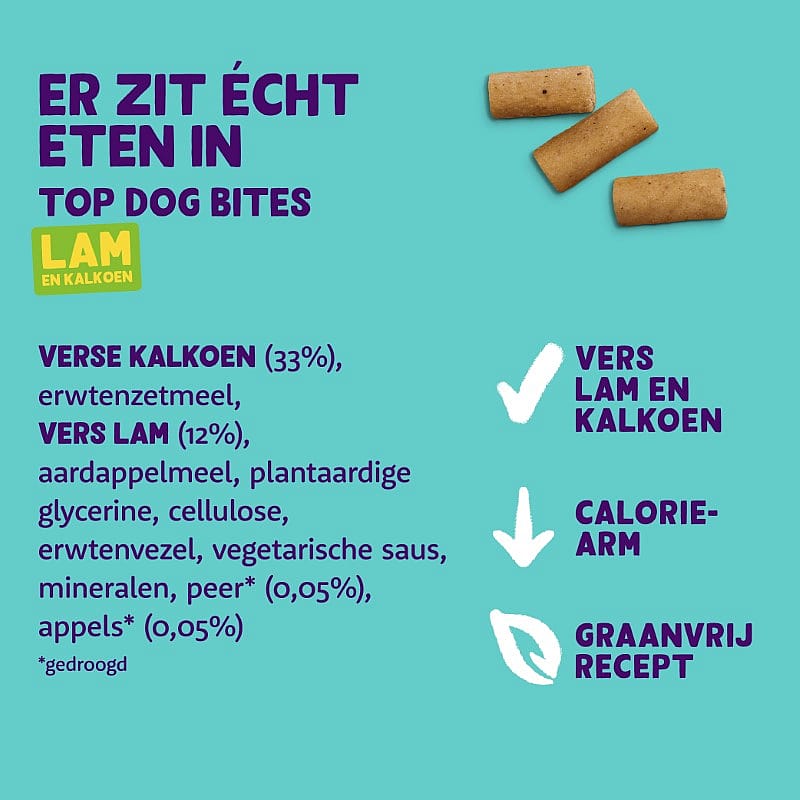 Edgard & Cooper Top Dog Bites Lam & Kalkoen | Large - 50 gram | 13529.1