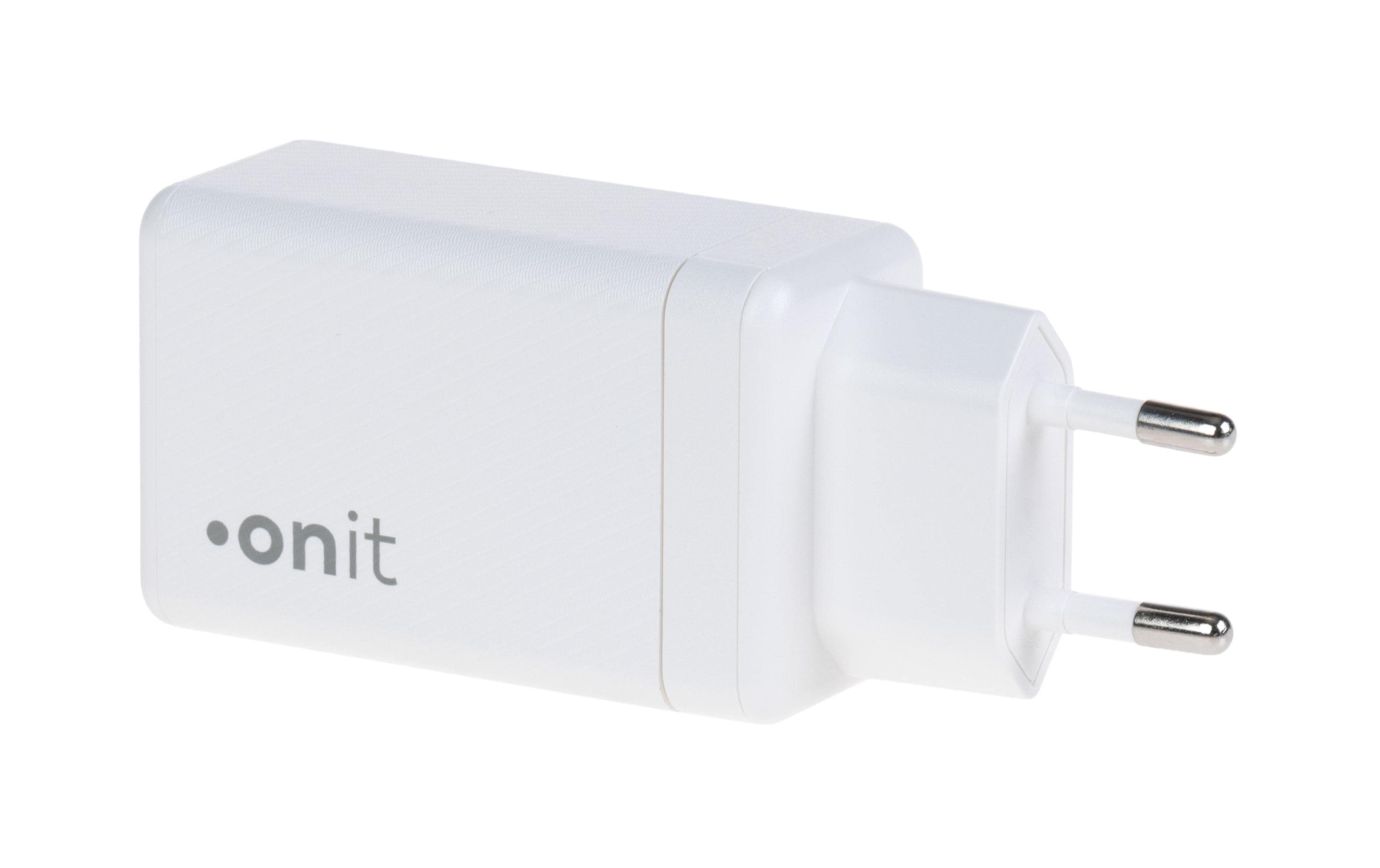 USB-Wandladegerät Dual QC4+ 65 W GaN WeissLadeadapter mit einem USB-C- und einem USB-A-Port