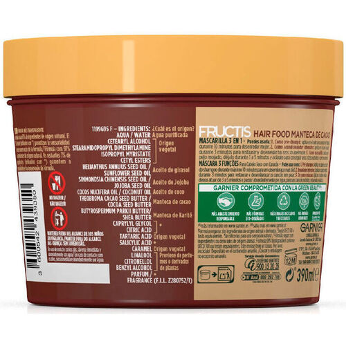 Garnier - Fructis Hair Food Manteca De Cacao Mascarilla Rizos Nutridos