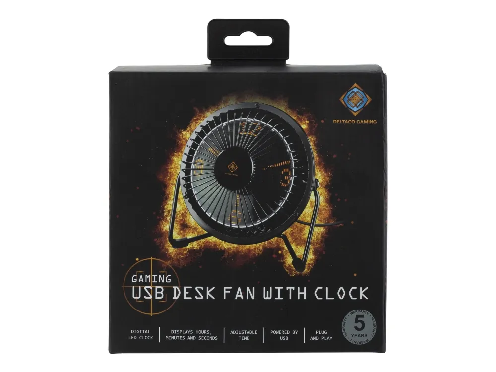 DELTACO GAM-054 - Køleventilator - på bord - USB - sort