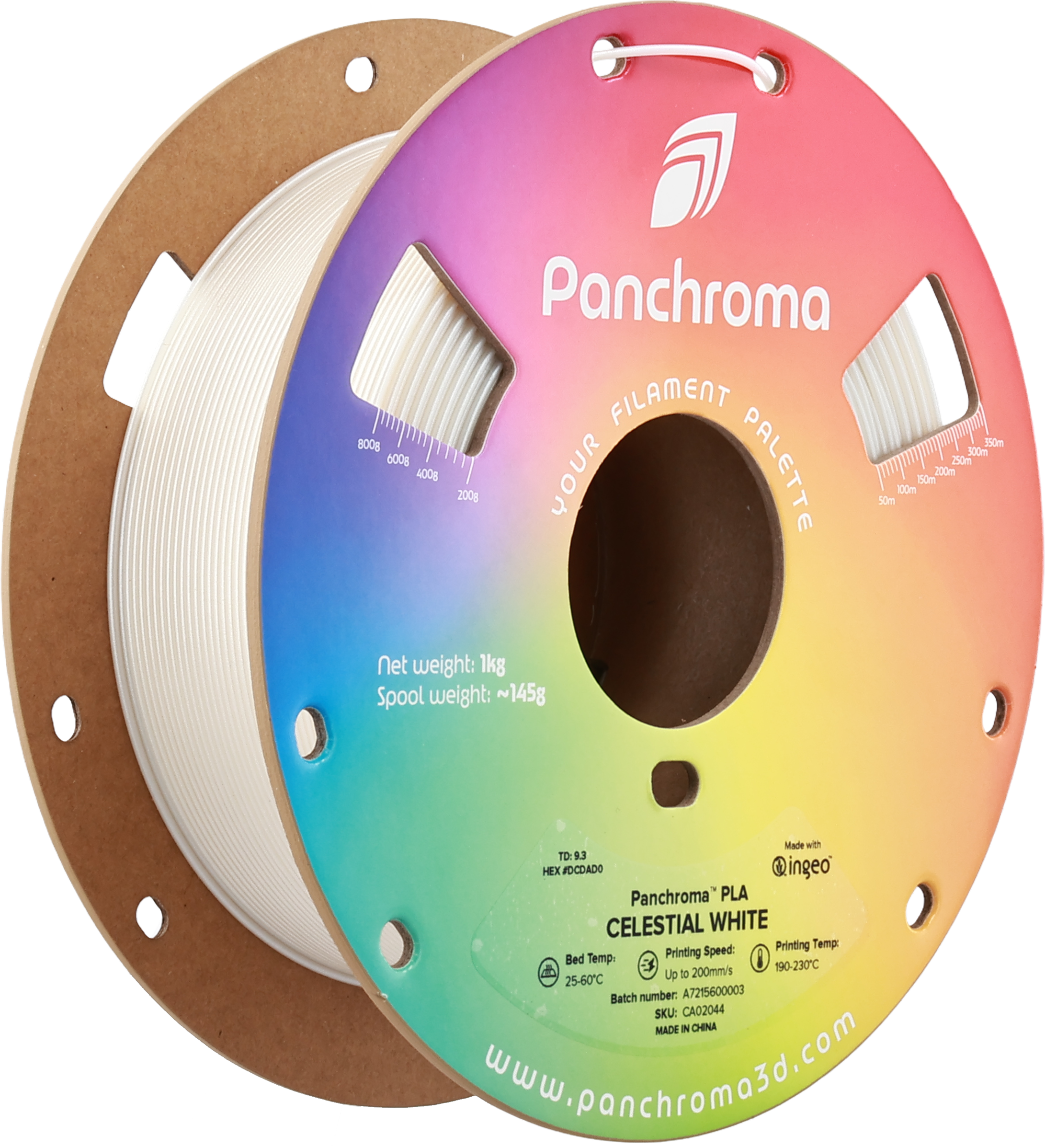 Polymaker  Panchroma™ PLA Celestial White, 1,75 mm / 1000 g    Pastellfarbener Glanz in White