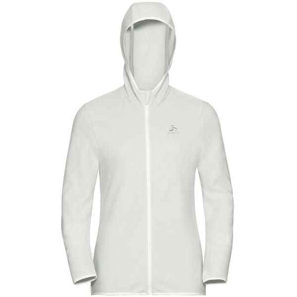Veste polaire randonnée ODLO HOODY MIDLAYER FULL ZIP ROY ODLO SILVER GREY - WHITE - STRIPES