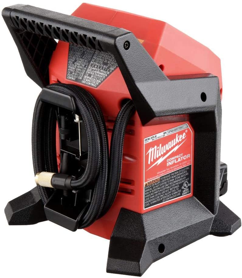 Milwaukee M12 12 Volt Lithium Ion Cordless Compact Inflator Kit with 4.0Ah battery and charger