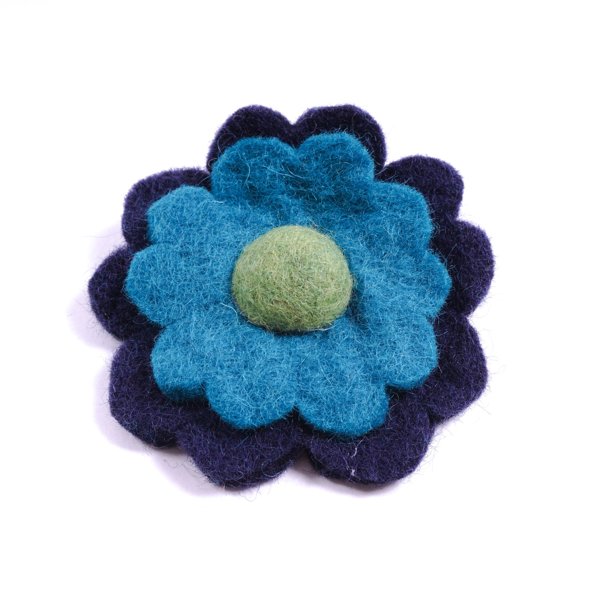 Filz-Brosche 'Tagesblume', blau, türkis günstig bestellen