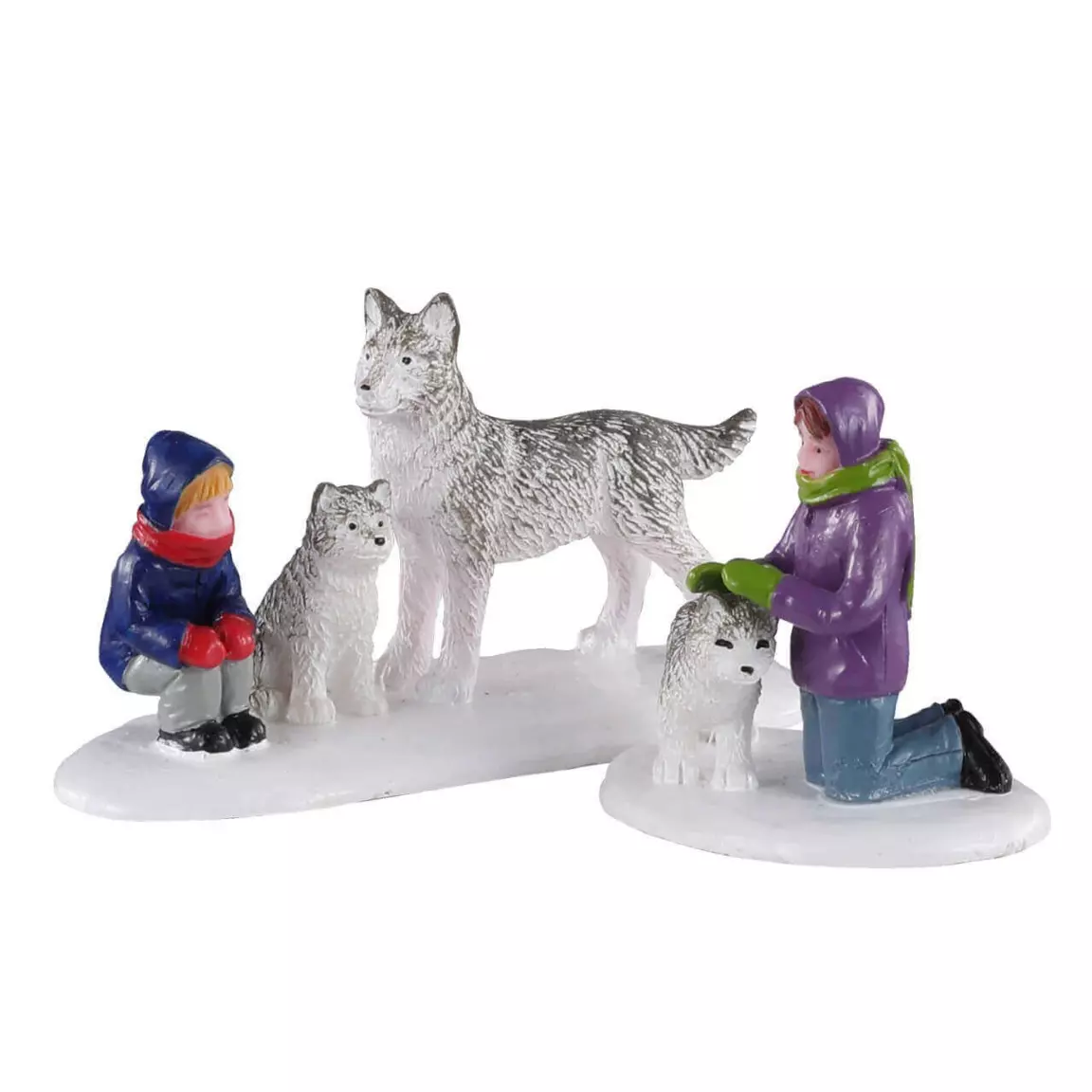 Personnages Lemax Chiens de traineau