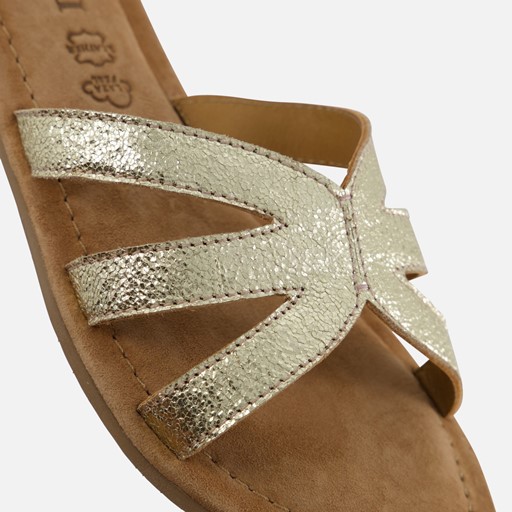 Lazamani Slippers goud Leer