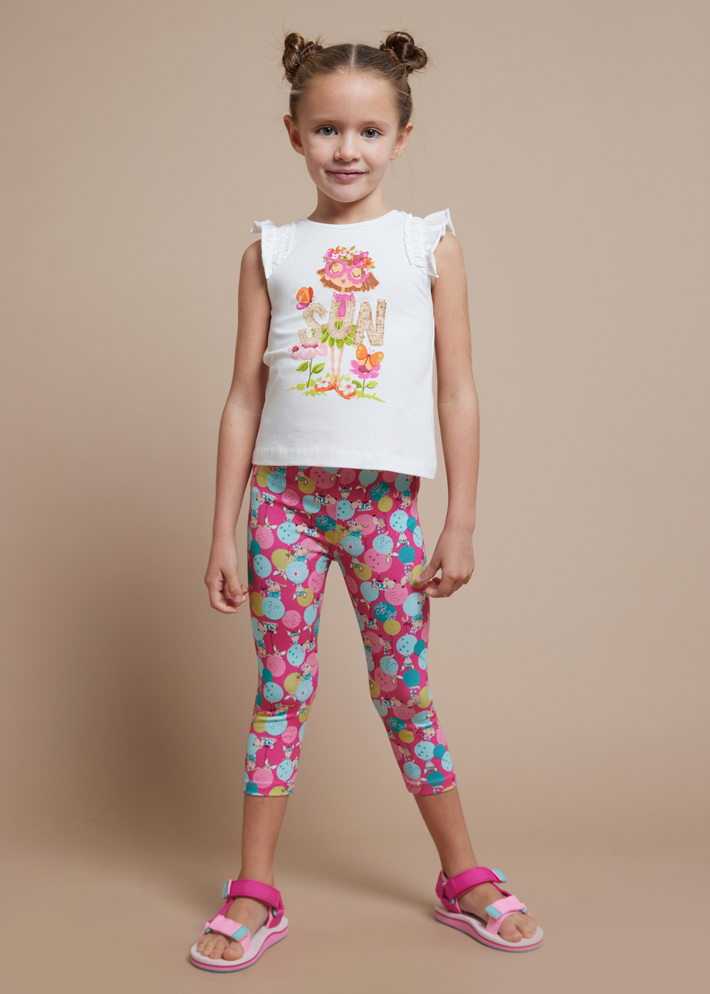 Camiseta estampada Better Cotton para meninas, cor off-white