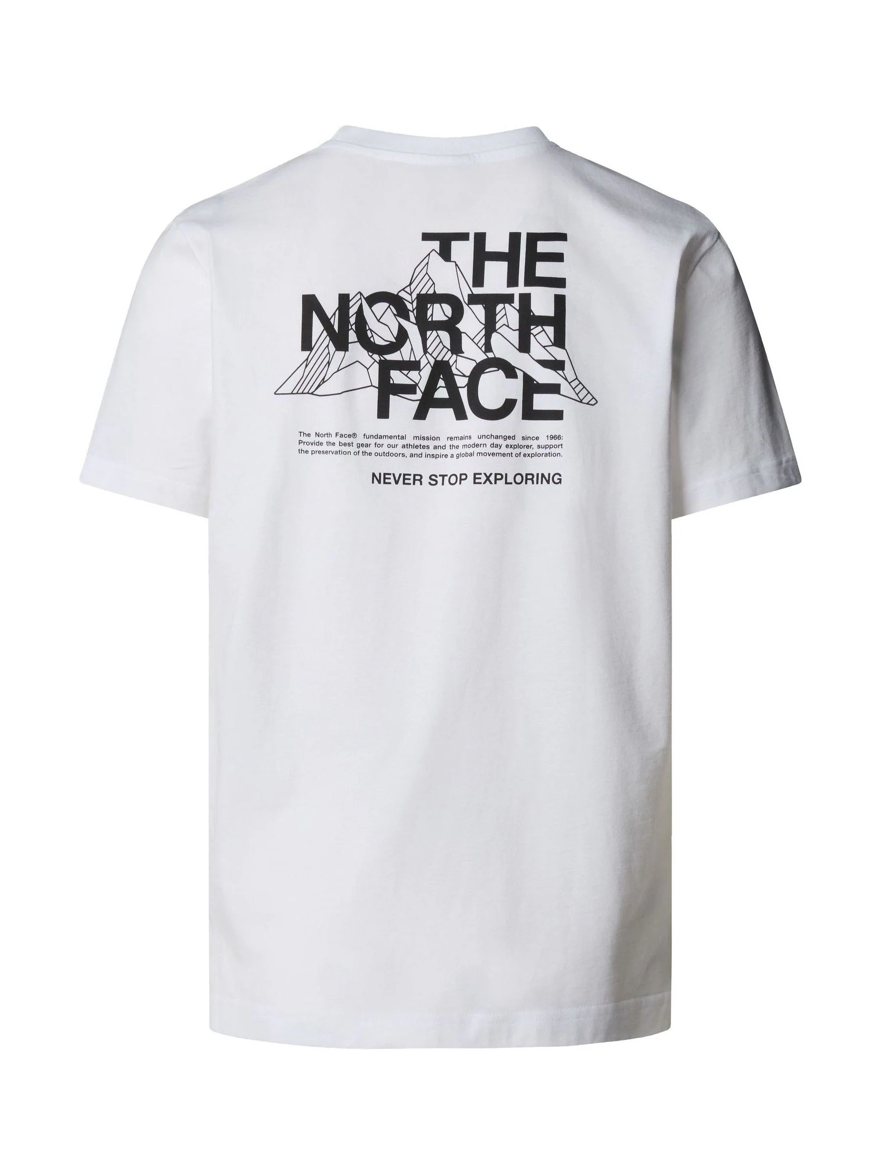 Wit - The North Face T-shirt met bergprint op de achterkant