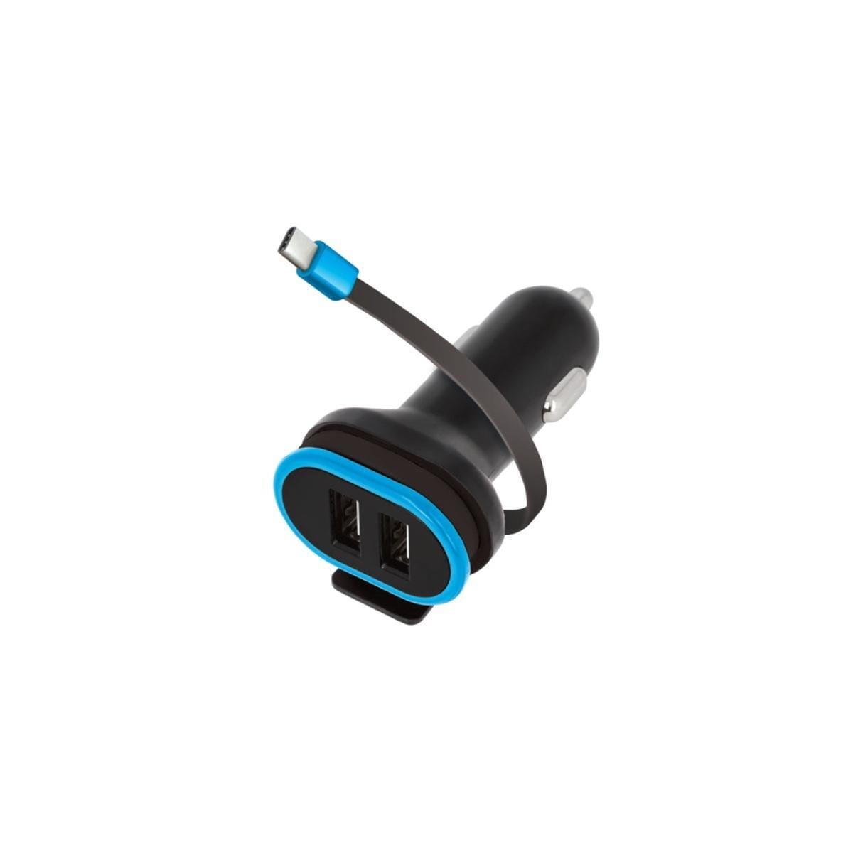 Forever Dual USB Billaddare CC-02 3A med USB typ-C kabel