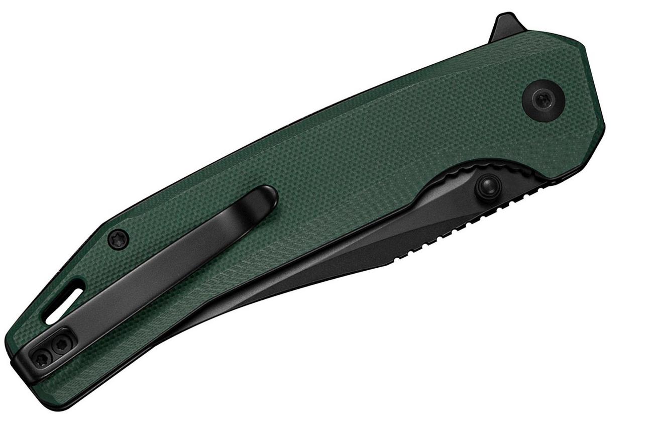 SENCUT Vornix S25038-1 Black 9Cr18MoV, Teal Green G10, zakmes