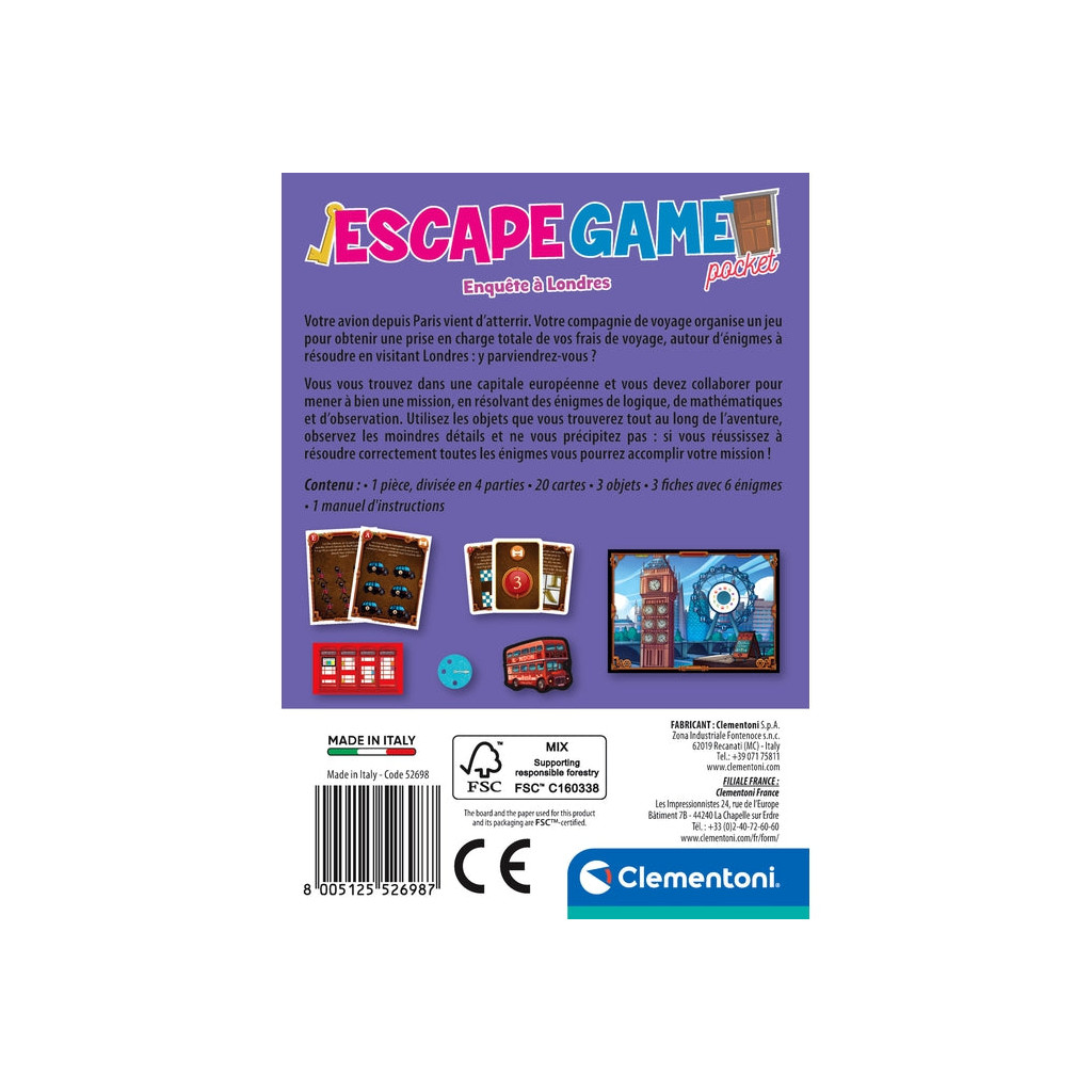 Escape Game Pocket - Enquête à Londres