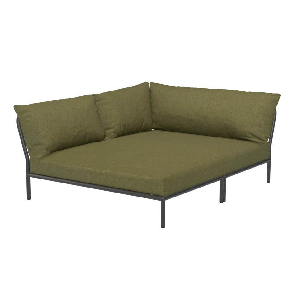 Level2 Cozy Corner loungebank links frame donkergrijs stof leaf