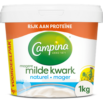 Campina Magere Milde Kwark Naturel Voordeelpak 1 kg