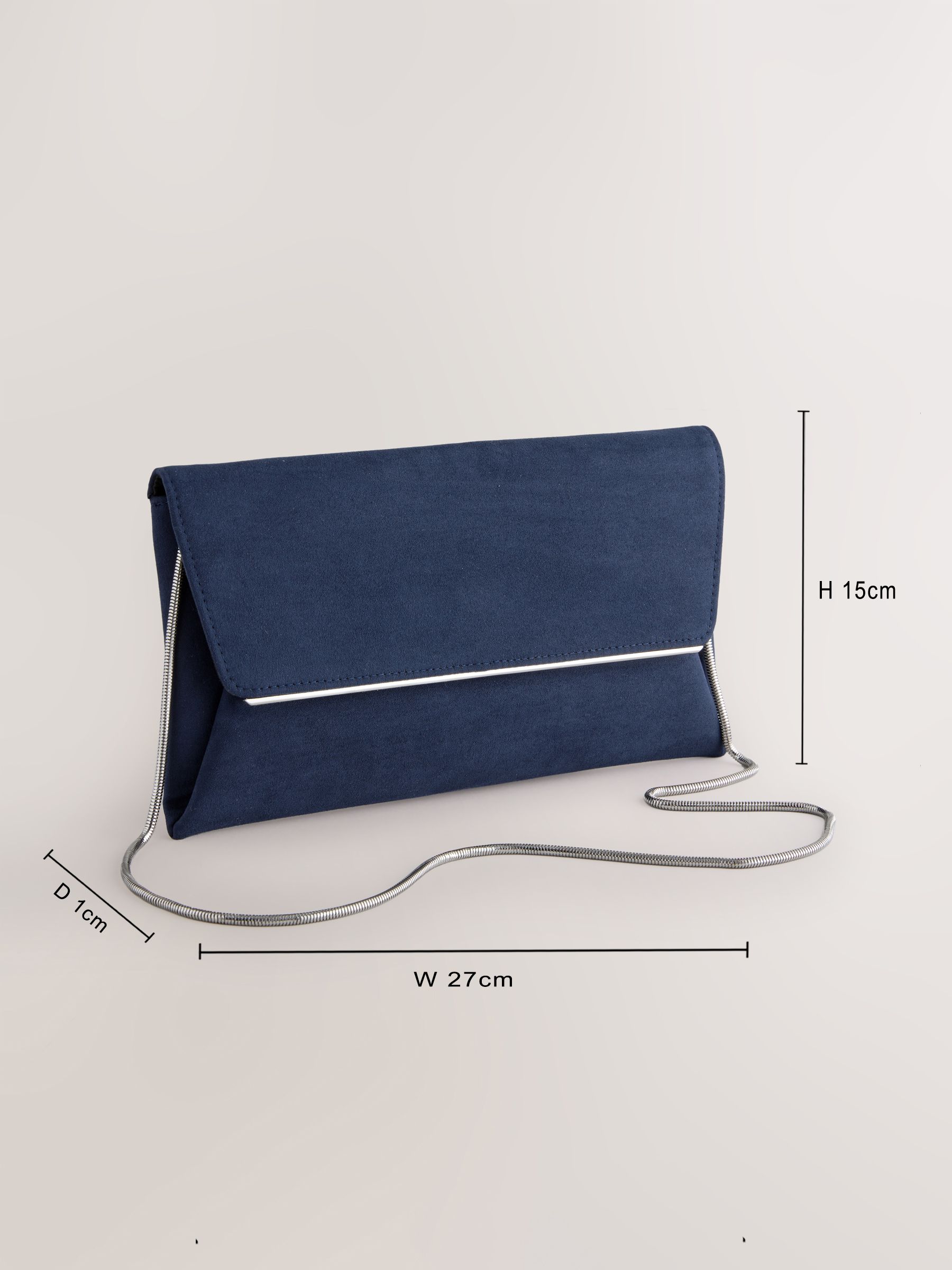 Marineblauw - Clutch met afneembare ketting
