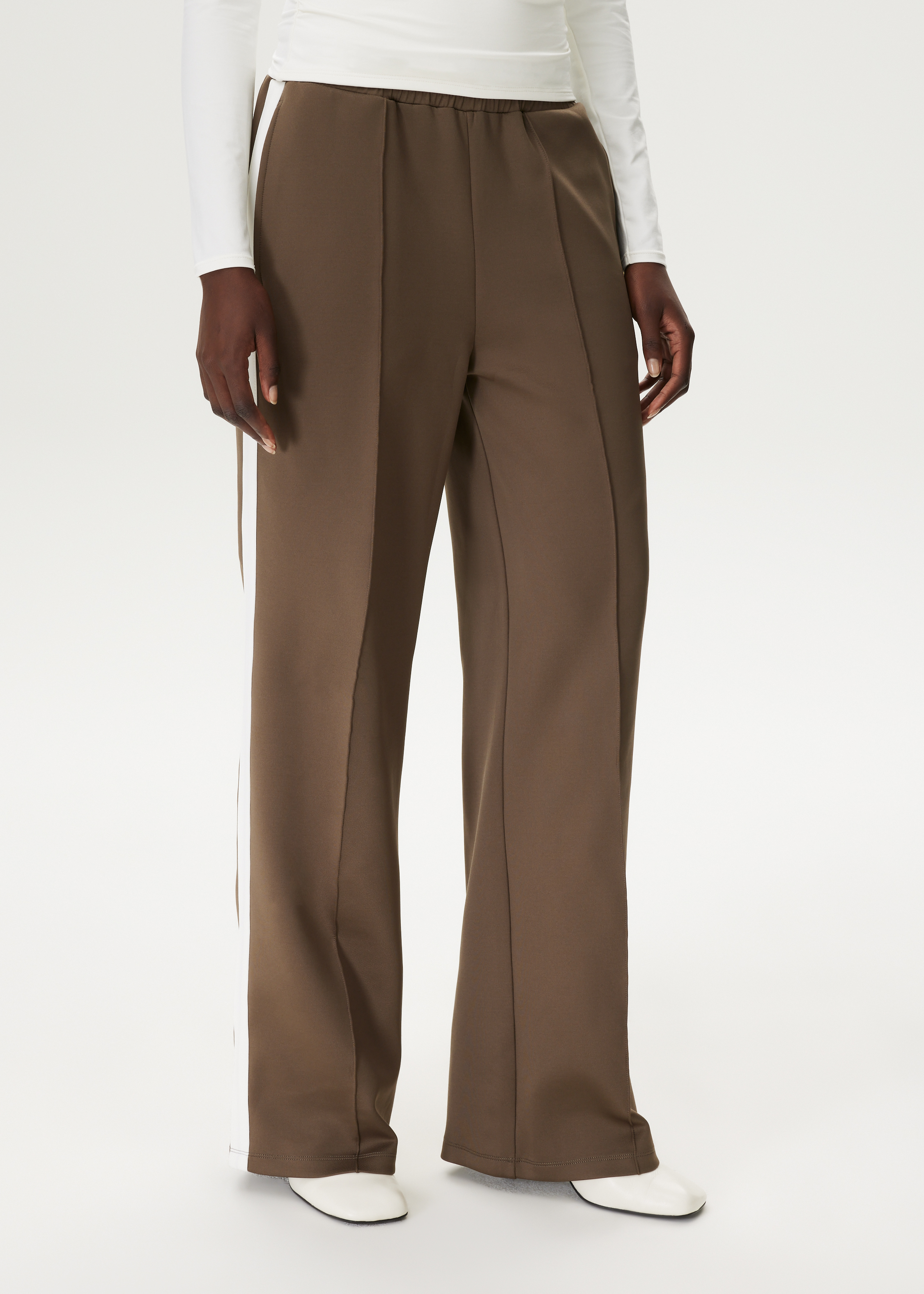 Wijde broek met streepdetail