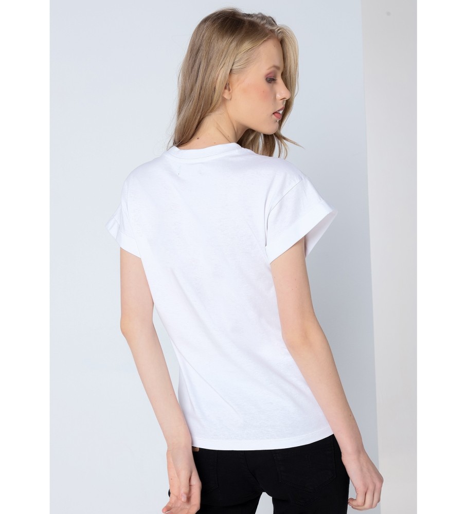 Camiseta de manga curta com estampa gráfica Lois White Glitter