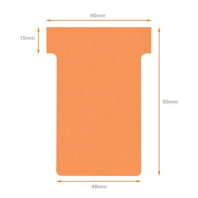 Nobo - 100 Fiches en T - Taille 2 - orange