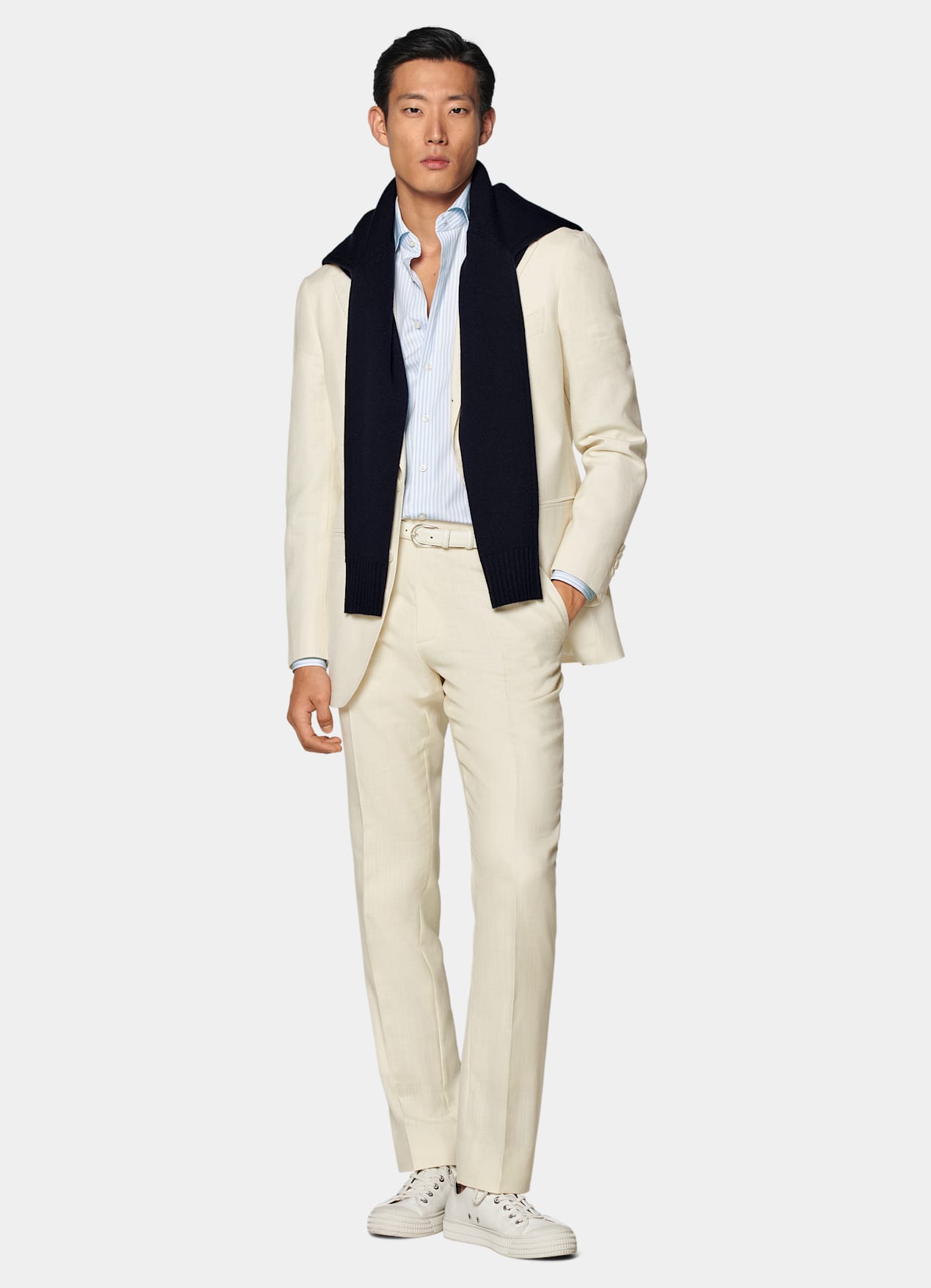 Costume Roma coupe Relaxed blanc cassé